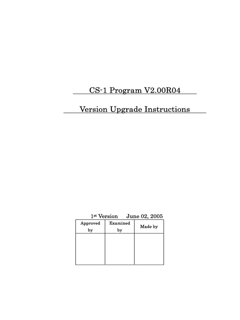 CS-1 Program V2.00R04 Version Upgrade Instructions | PDF | Mammography ...