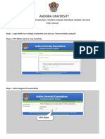 Andhra University: PG & Professional Courses Online Internal Marks Upload