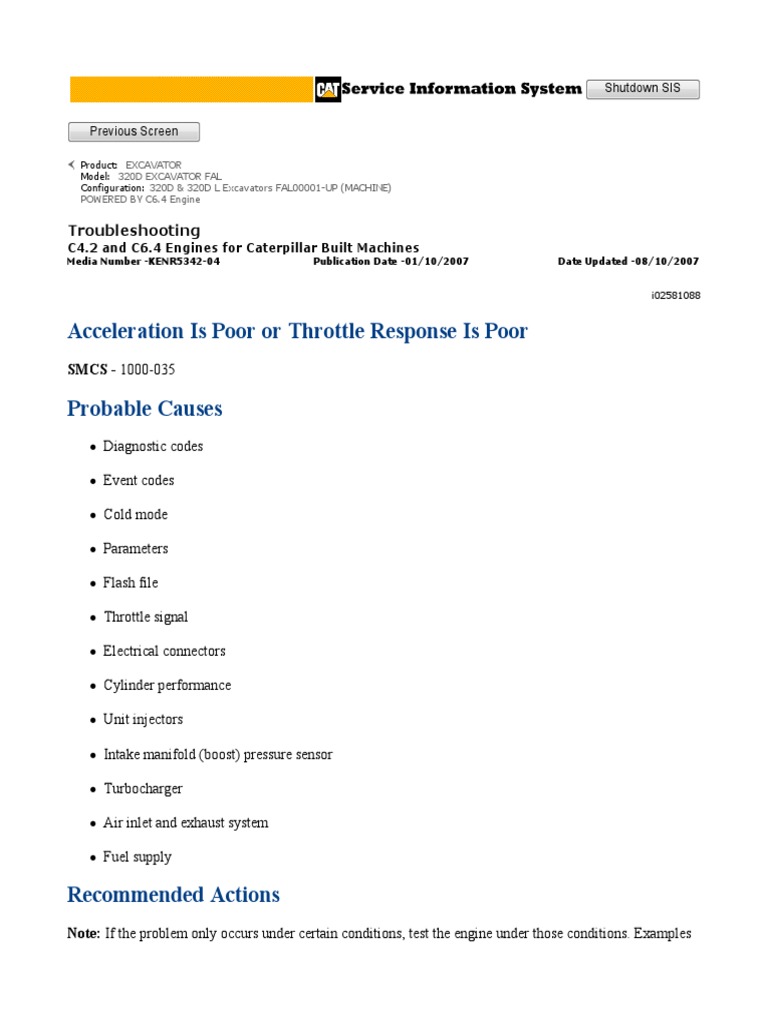 Acceleration Is Poor or Throttle Response Is Poor PDF Turbocharger
