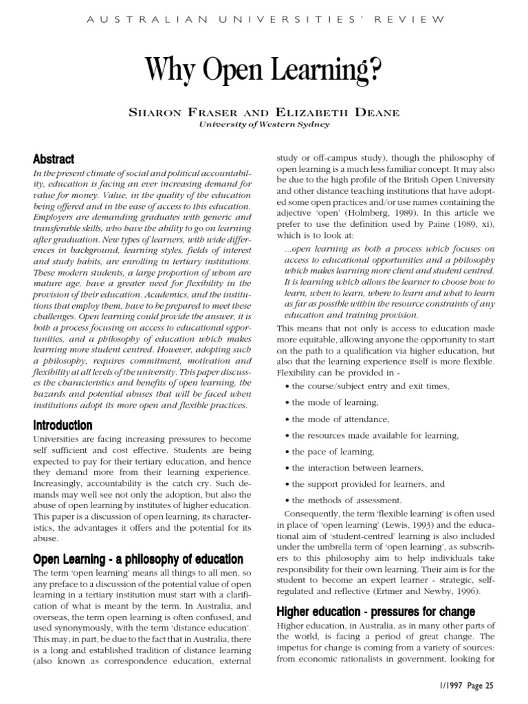 Benefits and Challenges of Open Learning | PDF | Educational Assessment ...