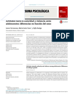 Actitudes Hacia La Autoridad y Vioelncia Entre Adolescentes Diferencias en Función Del Sexo