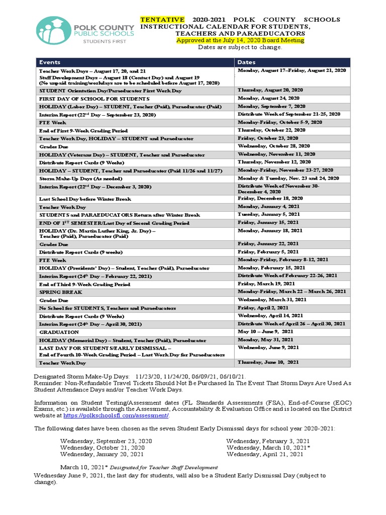 2020 21 PCSB Calendar PDF Behavior Modification Learning