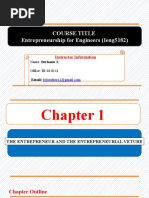 Course Title Entrepreneurship For Engineers (Ieng5182) : Instructor Information