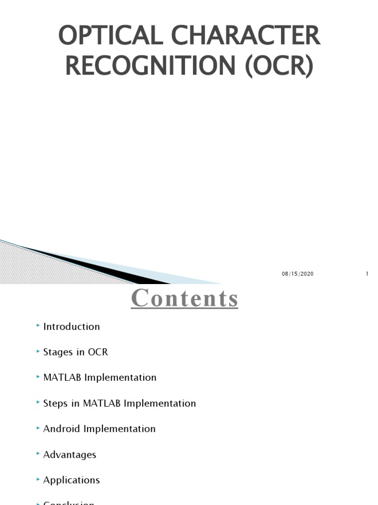 Optical Character Recognition | PDF | Optical Character Recognition ...