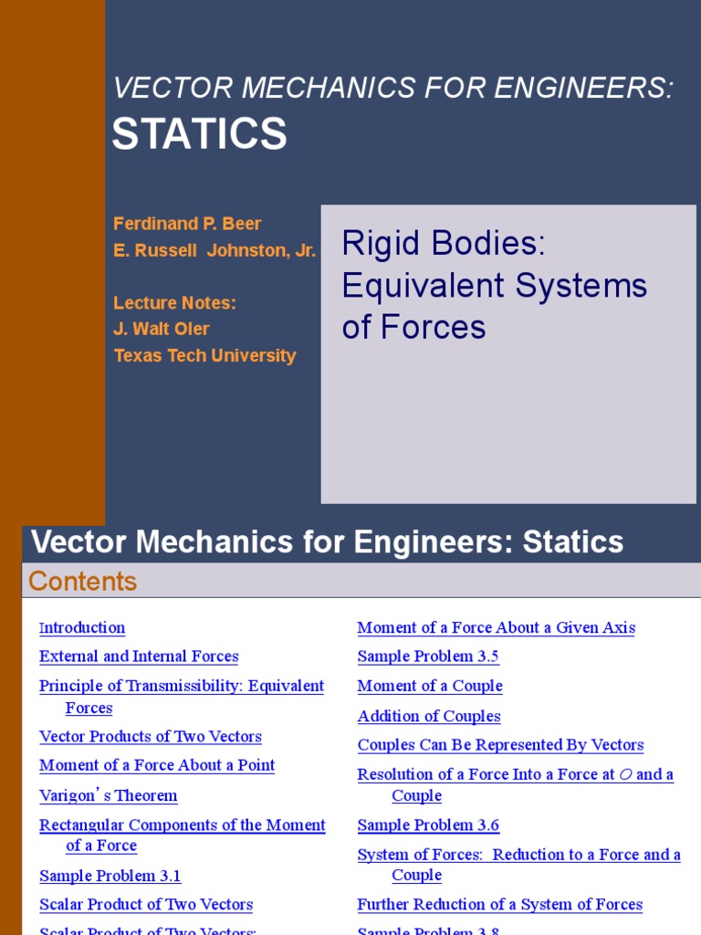 Rigid Body Force Systems in Statics | PDF | Euclidean Vector | Force