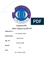 Assignment#1: Water Engineering CEE-307
