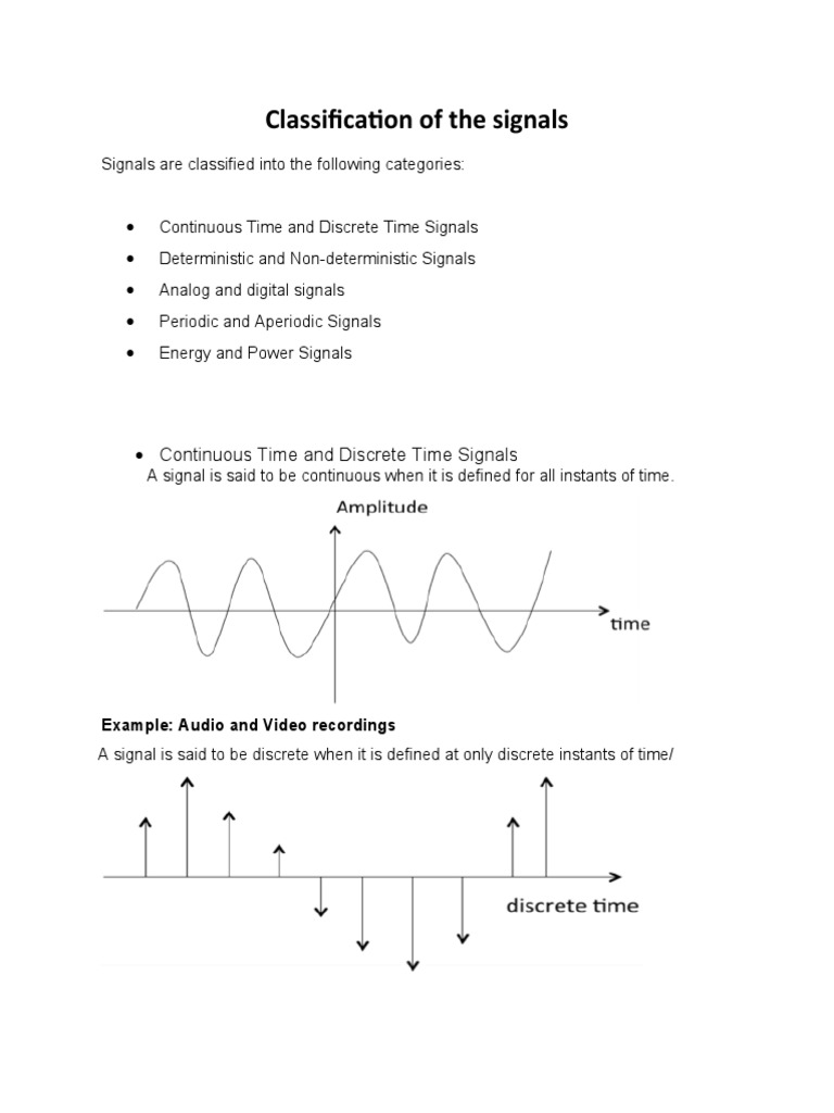 Classification of The Signals | PDF | Teaching Methods & Materials