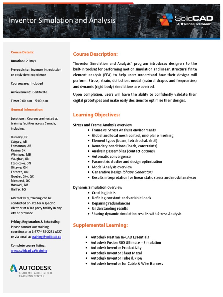 Inventor Simulation and FEA Training | PDF | Simulation | Autodesk