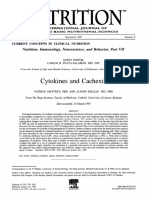 Nutrition : Cytskines and Cachexia