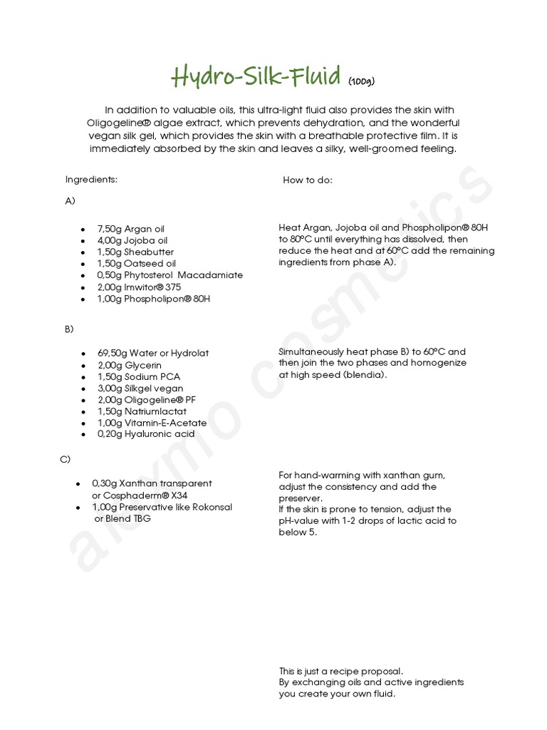 Hydro Silk Fluid Englisch 06 2020 | PDF | Chemical Substances | Chemistry