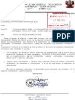 Pronunciamiento a favor de la clasificación de la carretera Pirush-Cortadera-Chapacara-Tingo Chico a red vial nacional