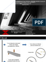 Vigas estructurales convencionales de concreto, acero y madera