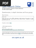 Open Research Online: Questionnaires, In-Depth Interviews and Focus Groups