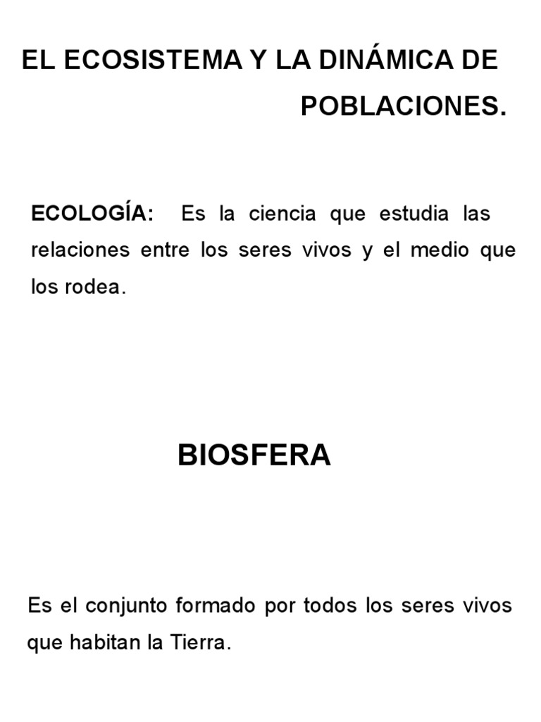 Ecosistemas y Dinámica de Poblaciones | PDF | Nicho ecológico | Ecosistema