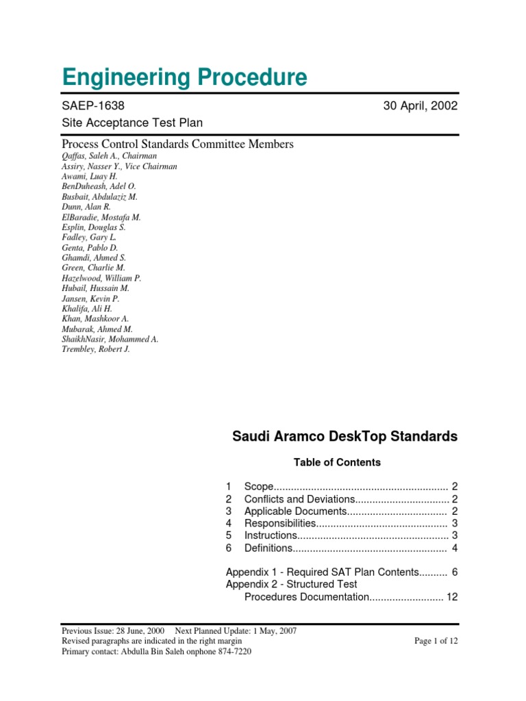 Site Acceptance Test Plan Overview | PDF | Specification (Technical ...