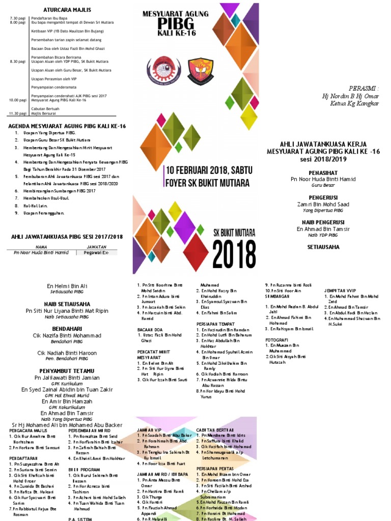 Buku Program Mesyuarat Agung Pibg Brochure Version Pdf