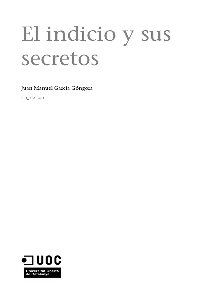 El Indicio Y Sus Secretos Pdf Pdf