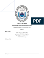 Determining the Manufacturing Process of a Product