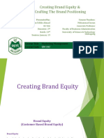 Creating Brand Equity & Crafting The Brand Positioning: Course Title Marketing Management Course Code