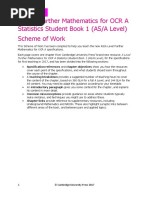 A Level Further Mathematics For OCR A Statistics Student Book 1 (AS/A Level) Scheme of Work