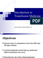 Introduction To Transfusion Medicine
