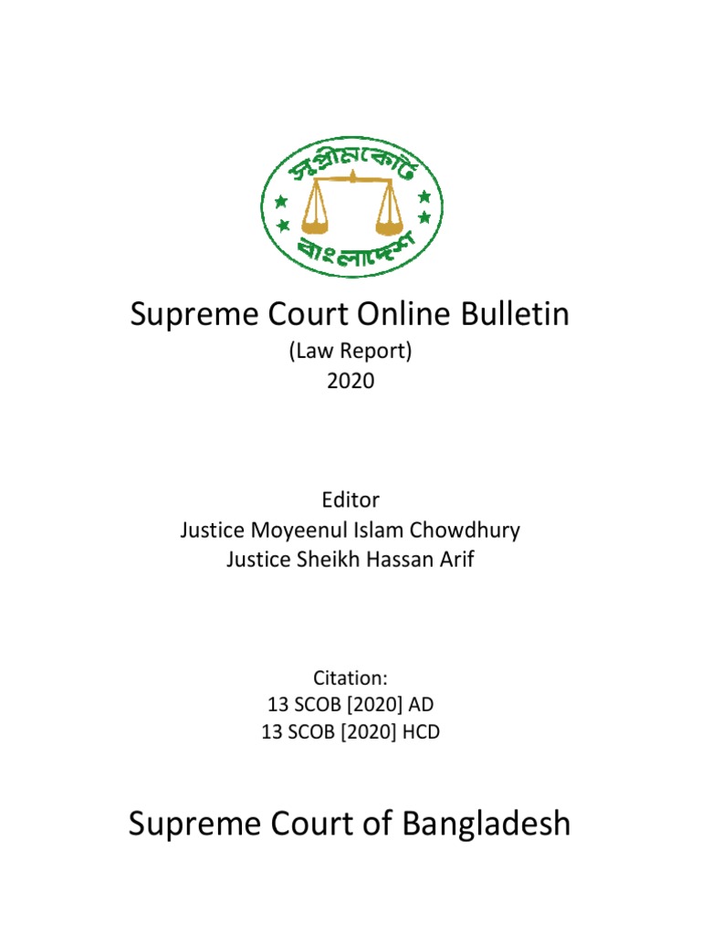13th Supreme Court Report of Bangladesh - 2020 | PDF | Judiciaries | Virtue
