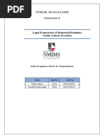 Nmims, Bangalore: Legal Framework of Industrial Relations-Unfair Labour Practises