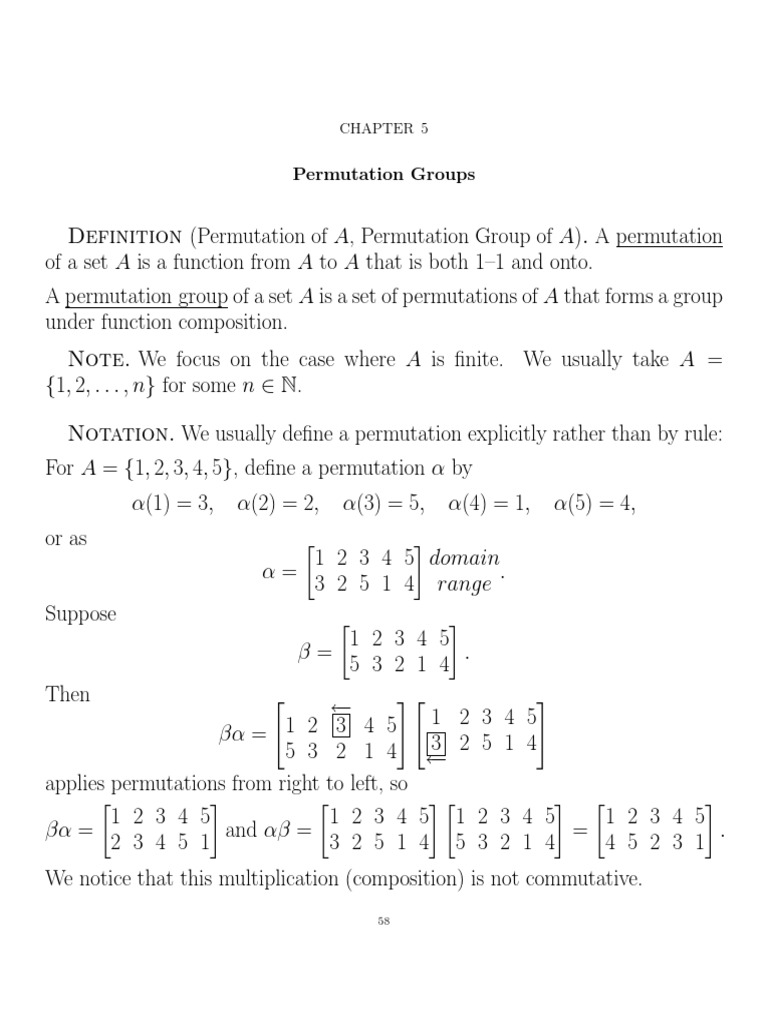 Permutation Group | PDF | Group (Mathematics) | Permutation