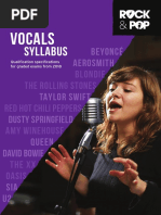 Trinity R&P Vocals Syllabus from 2018