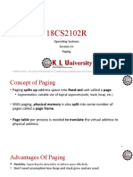 Operating Systems Session 15 Paging