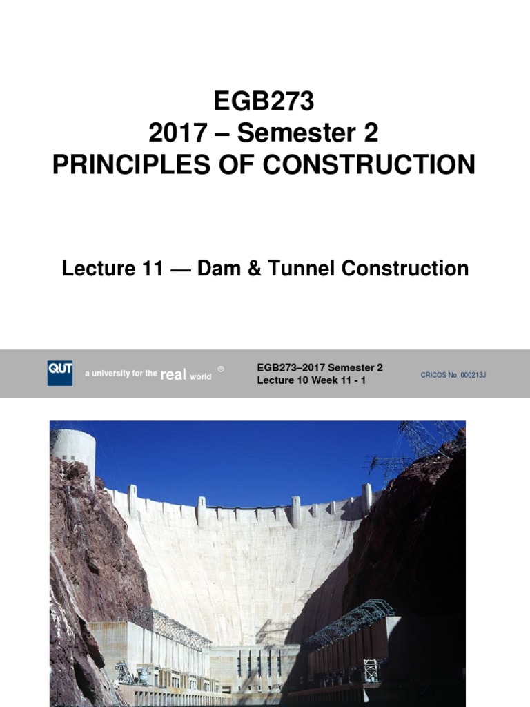 Dam and Tunnel Construction Principles | PDF | Tunnel | Dam