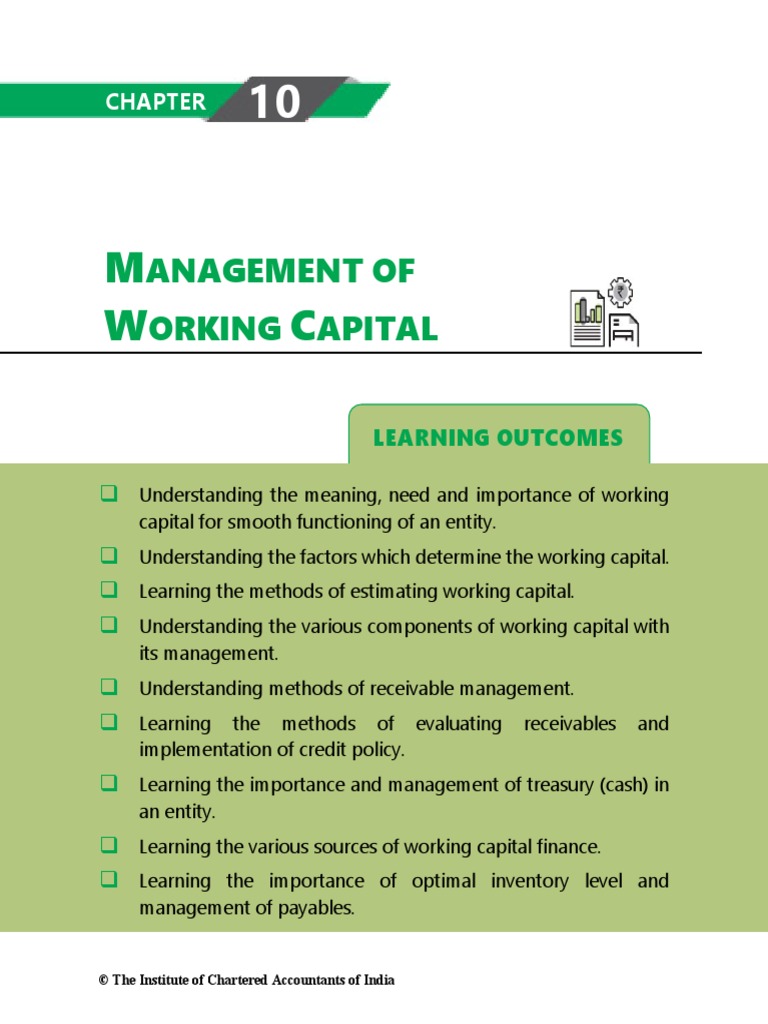 FM 10.1 Working Cap - Intro | PDF | Working Capital | Market Liquidity
