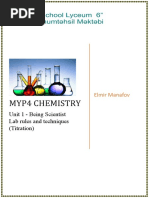 Unit 1 - Being Scientist Lab Rules and Techniques (Titration)