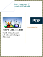 Unit 1 - Being Scientist Lab Rules and Techniques (Titration)