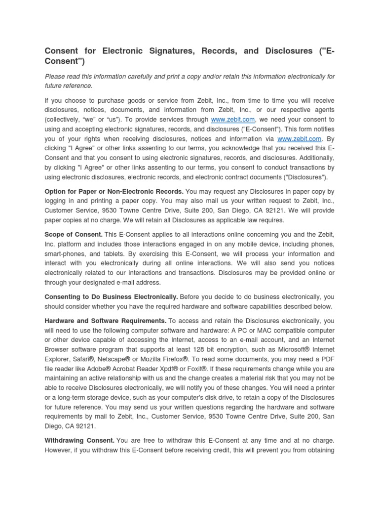 Zebit e Sign Consent PDF