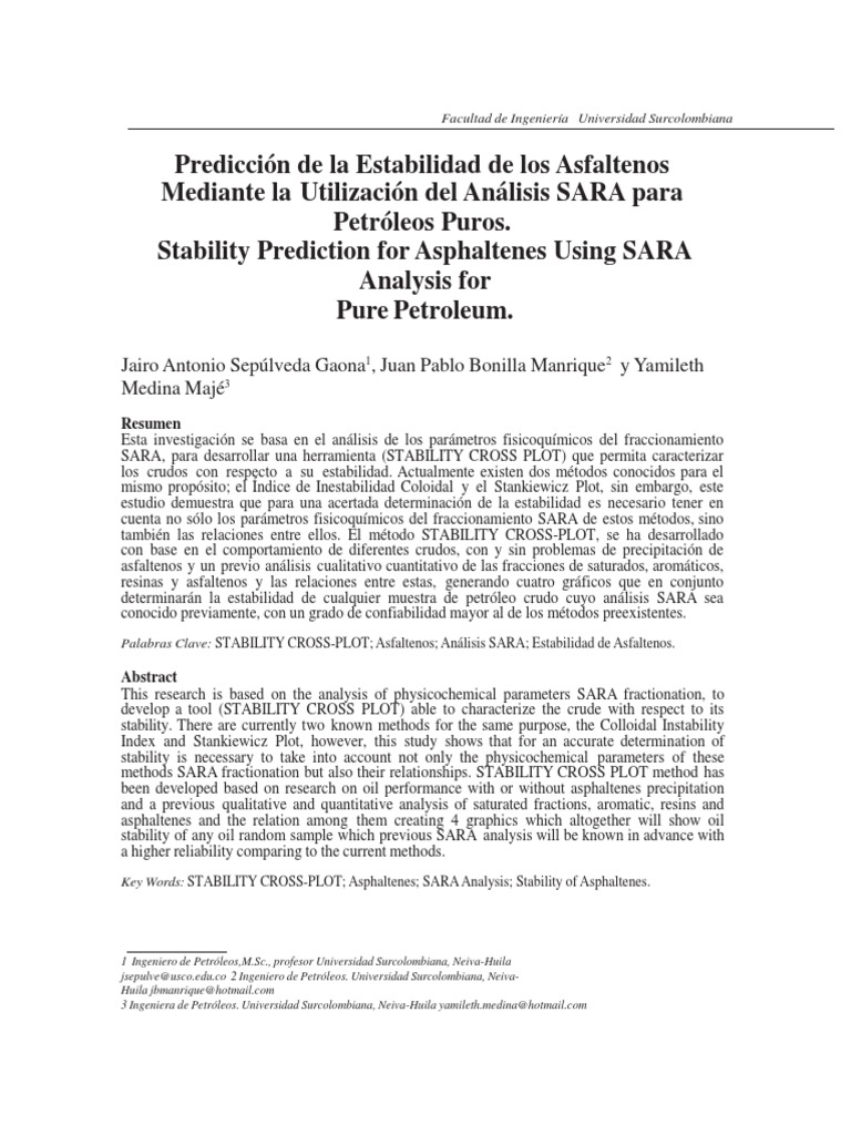Estabilidad Matematica SARA PDF | PDF | Petróleo | Hidrocarburos