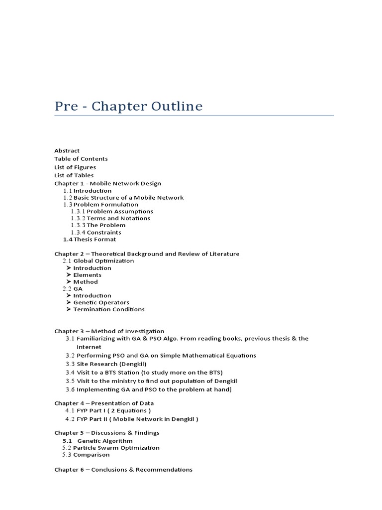 Pre Chap Outline | PDF