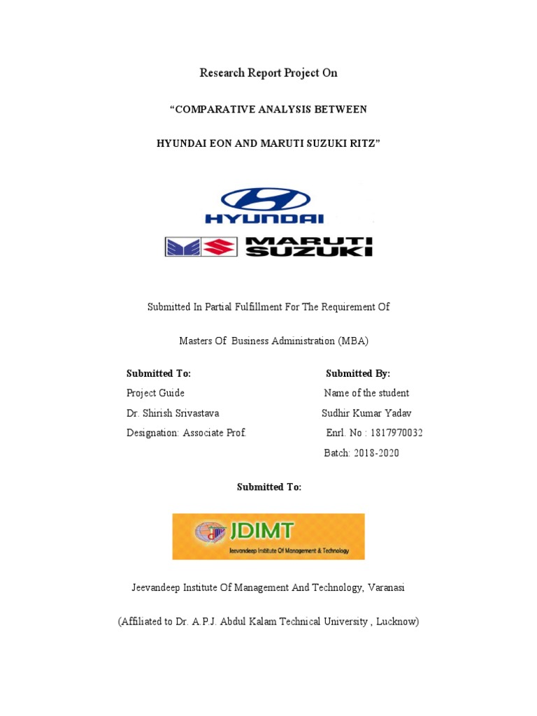 Comparative Study of Two Cars DFT To Send | PDF | Methodology | Car