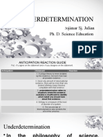 Underdetermination: Ojimar Sj. Julian Ph. D. Science Education