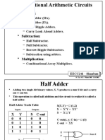 Combinational Arithmetic Circuits: Half Adders, Full Adders, Ripple Carry Adders