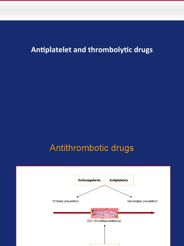 Classification of Thrombolytic Drugs | PDF | Aspirin | Ischemia