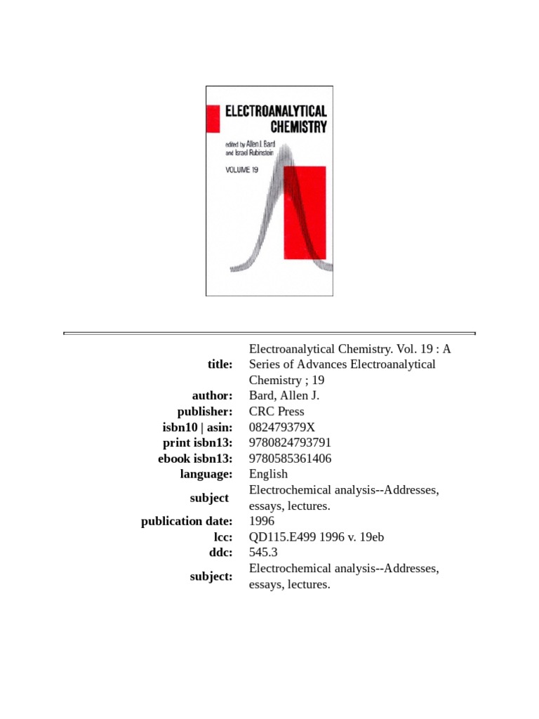 Electroanalytical Chemistry A Series of Advances | PDF | Equations ...