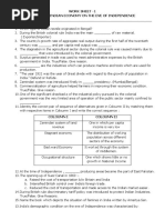 Work Sheet - 1 Indian Economy On The Eve of Independence