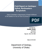 Geological Field Report On Jaintiapur Area, Sylhet, Northeastern Bangladesh