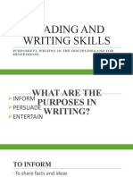 Reading and Writing Skills: Purposeful Writing in The Disciplines and For Professions