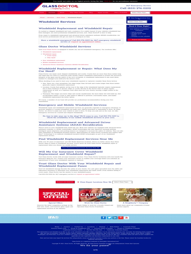 Windshield Repair And Windshield Replacement Near Me Pdf Vehicles