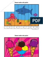 Summer Number Order Puzzles PDF