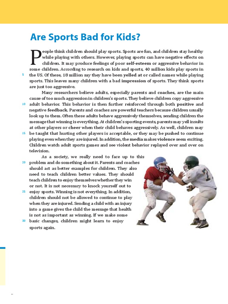 Are Sports Bad For Kids? Reading Time PDF Aggression Sports