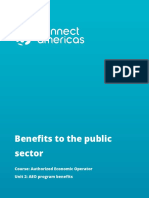 Benefits To The Public Sector: Course: Authorized Economic Operator Unit 2: AEO Program Benefits