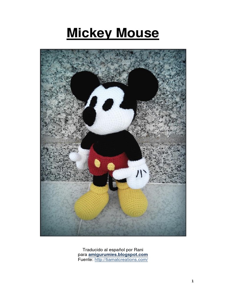Patrón de Mickey Mouse a Crochet | PDF | Deportes | Ocio
